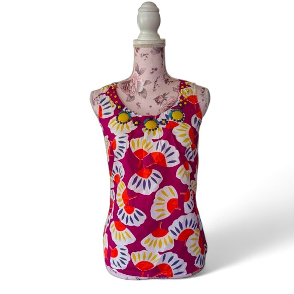 Boden Printed Beaded Blouse - Picture 1 of 3
